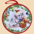Схема для вышивания бисером МАРИЧКА "Елочная игрушка. Крыска с подарком" 